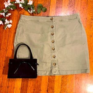 Army Green mini skirt